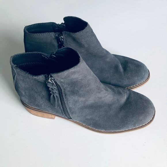 Blondo Women's 7.5 Gray Suede Leather Bootie Waterproof - Picture 2 of 9